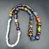 Fantastic Vintage Wedding Cake Aventurine Glass Beads Necklace